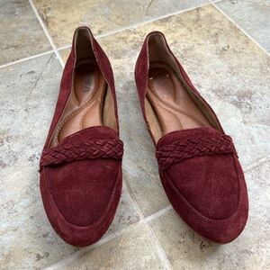Burgundy Suede Loafers